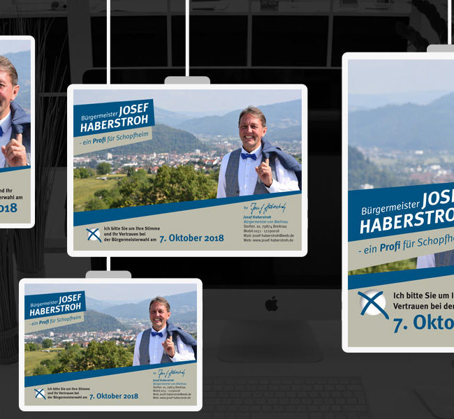 Flyer, Borschüre, Visitenkarte, Briefbogen für Wahlkampf