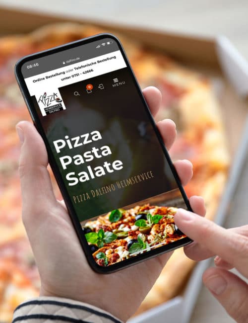 Pizza-Heimservice Dalfino aus Weingarten bei Ravensburg erhält neue Website.