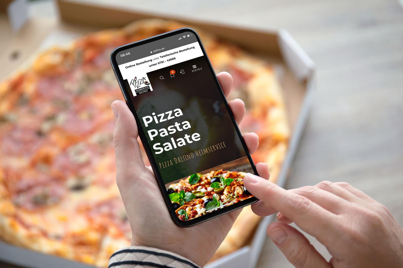 Pizza-Heimservice Dalfino aus Weingarten bei Ravensburg erhält neue Website.